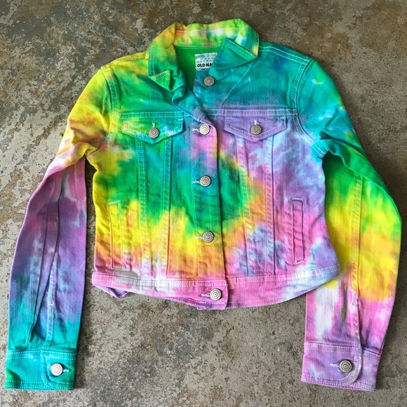 pastel tie dye denim jacket